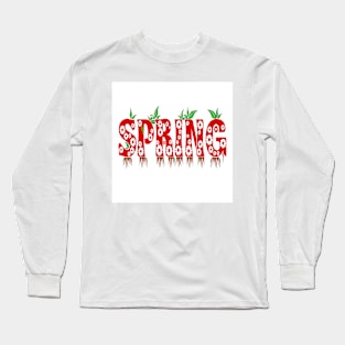 Text Spring with flowers Long Sleeve T-Shirt